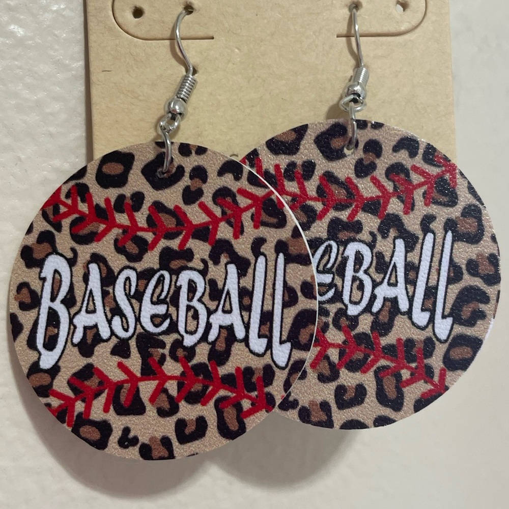 ⚾️Leopard Print Baseball Earrings